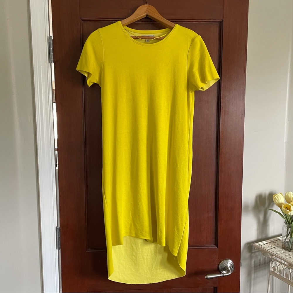 Yellow Asymmetrical Hem Dress
